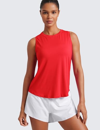 CRZ YOGA Lightweight Racerback Tank Top - color: Deep Red, size: X-Small