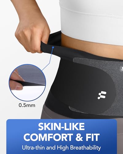 0.5mm Ultra Thin Back Brace for Women Men, All Day Comfort & Support - size: M, style: Black