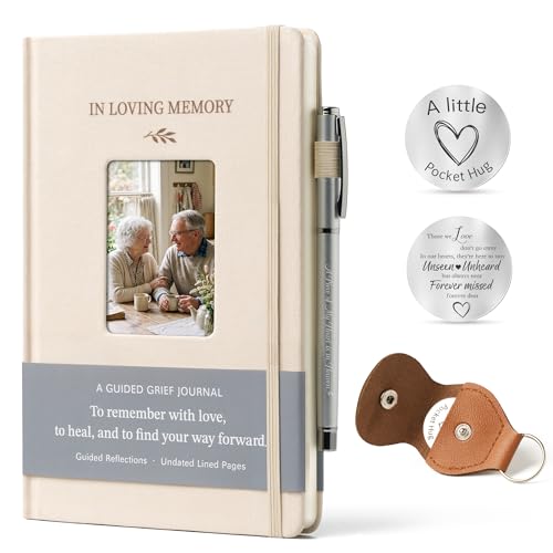 Guided Grief Journal Sympathy Gift Set with Photo Frame Cover - style: Guided Grief Journal