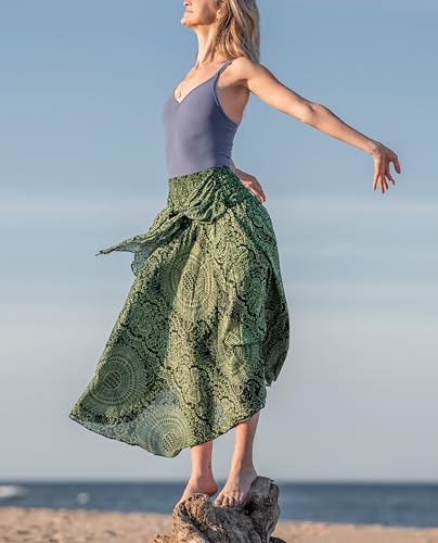 Long Skirts for Women Maxi Boho Skirt - color: Blossom Green, size: 20-24 Plus