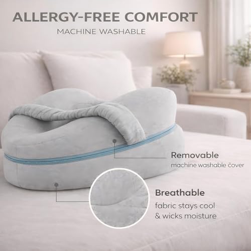 2026 Upgraded Leg Pillow for Side Sleeping with Strap, Knee Pillow Between Legs for Nighttime Sleep, Sciatica Support for Lower Back, Knees, Joints & Spine, Post-Surgery Alignment Pillow