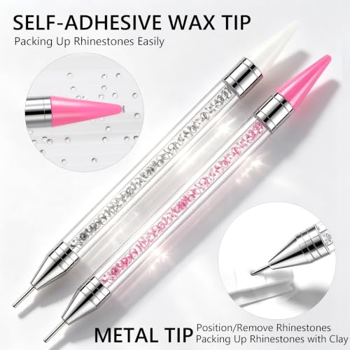 Bedazzling Tools Pen Kit Diamond Painting Wax Pencil Rhinestone Picker Tool - color: Pink