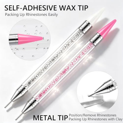 Bedazzling Tools Pen Kit Diamond Painting Wax Pencil Rhinestone Picker Tool - color: Pink