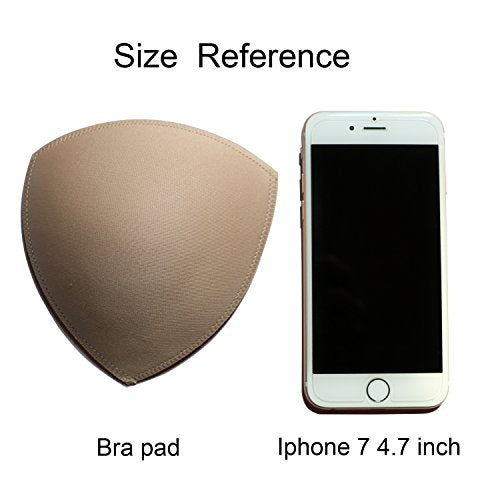 3 Pairs Removeable Triangle Bra Pads Inserts for Bikinis Top, Sport/Yoga Bra, Swimsuit, A/B,C/D Cups Optional-Beige - size: B
