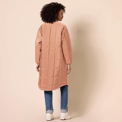 Amazon Essentials Women's Oversized Quilted Coat (Available in Plus Size) - color: Light Brown, size: X-Large