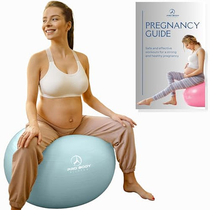 ProBody Pilates Pregnancy Ball with Guide - Birthing Ball - color: Mist, size: 55 cm: 4'4" - 5'-1"