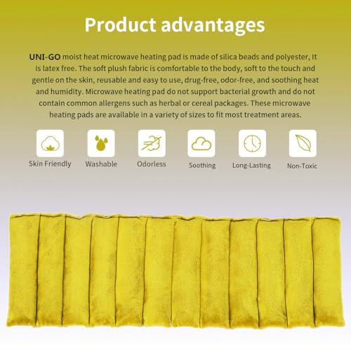 UNI-GO Silica Beads Microwave Heating Pad, Olive Green, 7"x21" - color: Olive Green-7"x21"