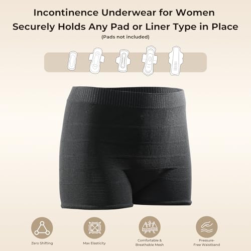 Mesh Underwear Women for Post-surgical, Postpartum Recovery 4 Count X-Large - size: X-Large