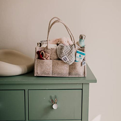 Parker Baby Co. Felt Diaper Caddy Organizer - Regular, Oatmeal - color: Oatmeal (Heathered Brown), size: Regular