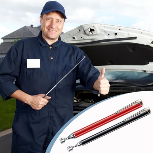 Patelai 2 Pieces Telescoping Magnetic Pick up Tool, 25 Inch,Black, Red - color: Black, Red