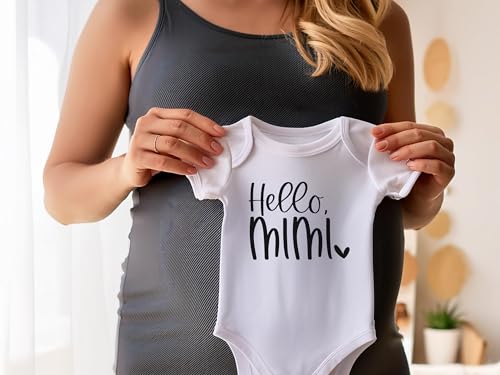 Hello Mimi Pregnancy Announcement Infant Bodysuit Gift for Grandma - color: White