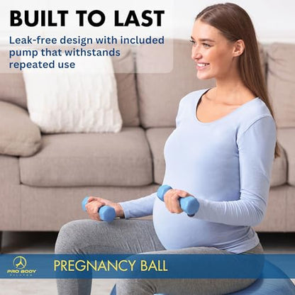 ProBody Pilates Pregnancy Ball with Guide - Birthing Ball - color: Rose, size: 65 cm: 5'1" - 5'10"