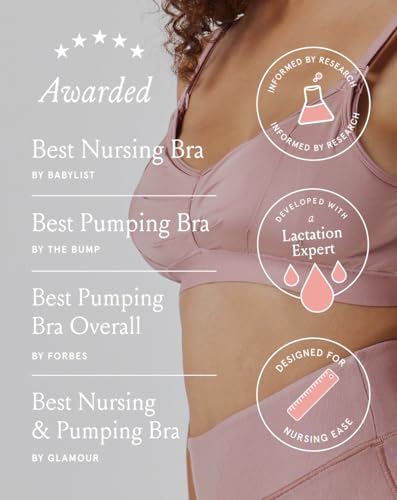 Bodily Do Anything Nursing Bra for Breastfeeding & Hands-Free Pumping - color: Dusk, size: Small