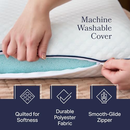 WEEKENDER Gel Memory Foam Pillow - Standard Size - 2-Pack - Medium Firm Feel - Neck & Shoulder Support - For Back & Side Sleepers - Home, Hotel, & Hospital Essentials - size: Standard, style: 2 Pack