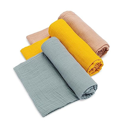 Parker Baby Co. Soft Muslin Baby Swaddle Blankets, 3 Pack - Dune Set - color: Dune