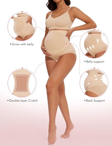 Peauty Seamless Maternity Shapewear Underwear Over Belly Baby Shower Daily - size: Large