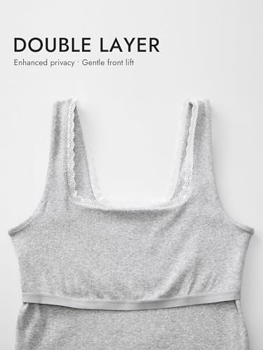 MOMANDA Cotton Ribbed Maternity Tank Tops - color: Classic Heather, size: Medium