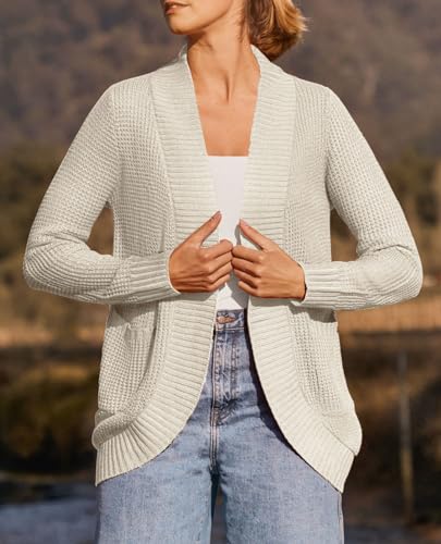 ZESICA Womens Fall Fashion Open Front Cardigan Sweaters - color: Apricot, size: X-Large