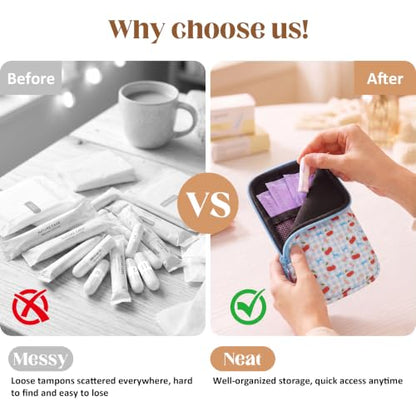 2PCS Tampon Holder Zipper Pouches Portable Period Bags (Fruit) - color: Fruit