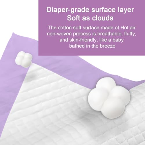 Enhanced Disposable Baby Changing Pad Liners 100 Pack, Purple - color: 100 Pack Purple - 18"x 13"