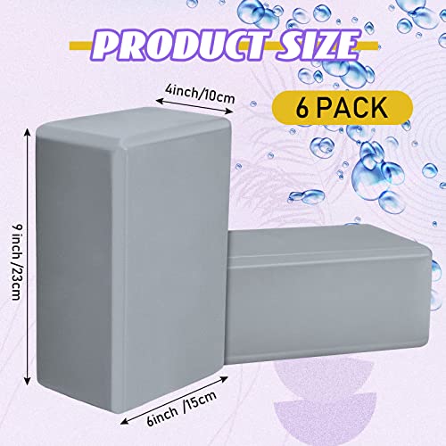 Wettarn 6 Pack EVA Yoga Blocks Bulk, Non Slip Pilates Brick - color: Gray