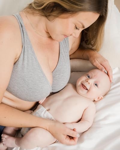 Kindred Bravely French Terry Racerback Nursing & Sleep Bra, Maternity Bra - color: Grey Heather, size: 2X