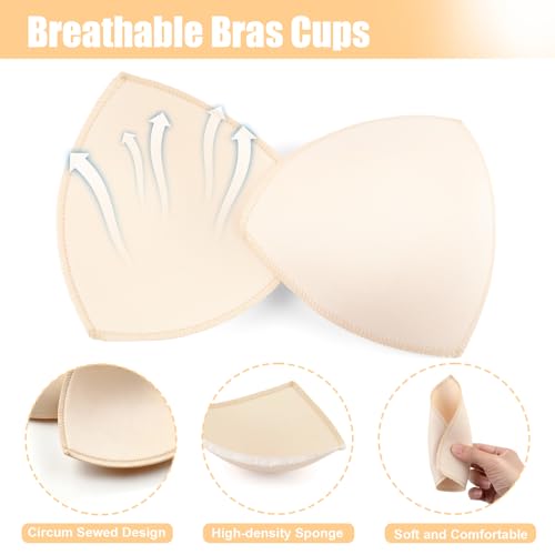 6 Pairs Bra Pads Inserts, Sports Bra Pads Inserts, Multiple Size Options - size: A / B