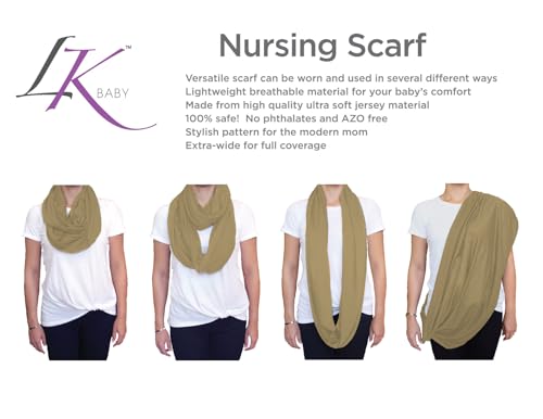 2pk Scarves Breastfeeding Privacy Cover Infinity Scarf Soft, Light Brown - color: Light Brown