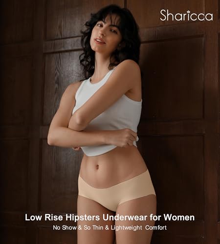 SHARICCA Womens Seamless Underwear Nuage No Show Hipster Panties 5 Pack - color: All Nude, size: Small