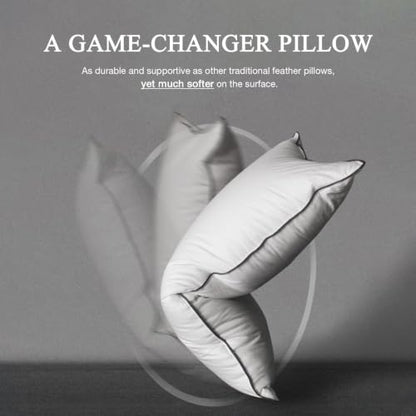 DWR Goose Feather Down Body Pillow with Silver Gray Pillowcase, 20x54 - size: Body Pillow & Protector