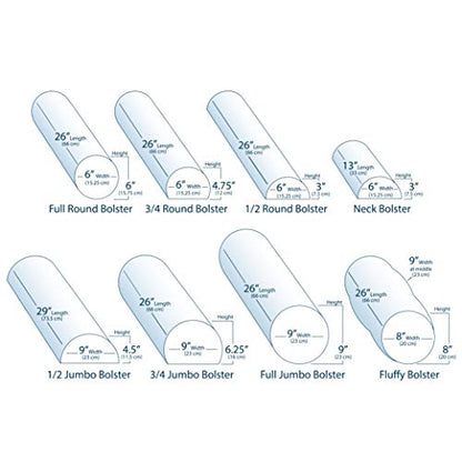 EarthLite Massage Bolster Pillow Half Jumbo, 29in Length x 9in Width x 4.5in Height - color: Vanilla Crème