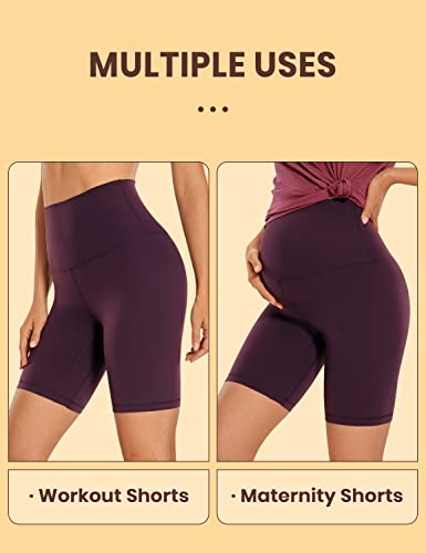 CRZ YOGA Super High Waist Biker Shorts 6" - color: Deep Purple, size: Medium