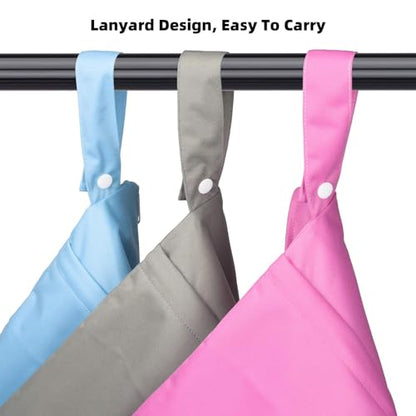 3pcs Waterproof Wet Dry Bags for Baby Cloth Diapers with 2 Pockets - color: Grey