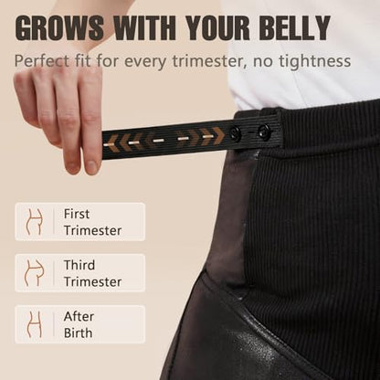 Tagoo Maternity Faux Leather Leggings, Black Over-Belly Pants - size: Small