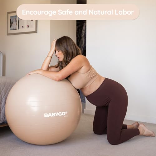 BABYGO Birthing Ball, Pregnancy & Labor, Award Winning Book - color: Nude, size: 65cm - Electric