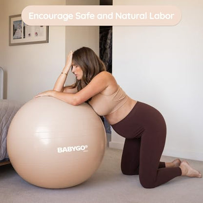 BABYGO Birthing Ball, Pregnancy & Labor, Award Winning Book - color: Nude, size: 65cm - Electric
