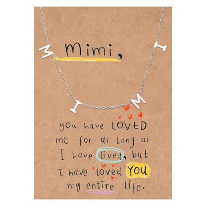 SKQIR Mama Necklaces for Women with Message Card - color: Silver MIMI