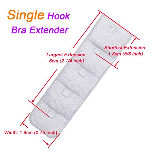 Ultra Soft Bra Extender Band Breathing Room 4 Rows Hook & Eye Extension Strap - color: 1 Hook (6pcs/Pack Beige)