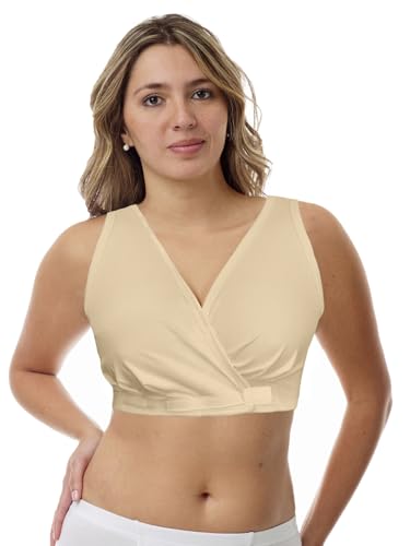 Underworks USA Arthritis Bra with Hook and Loop Closure - Sleep Leisure Breastfeeding Bra 3177 - color: Beige, size: Medium