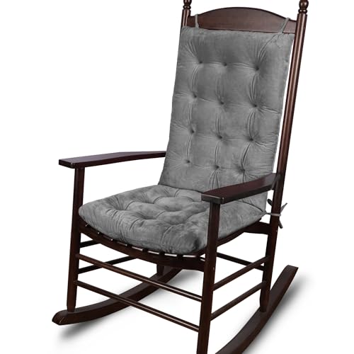 ELFJOY Rocking Chair Cushions Tufted High Back and Seat Cushion Grey - color: Grey