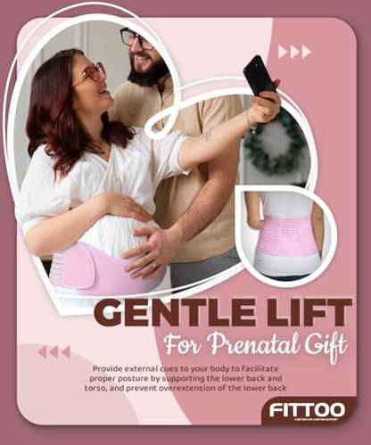FITTOO Pregnancy Belly Bands for Pregnant Women, 3 in 1 Pregnancy Belt - color: Black, size: Medium
