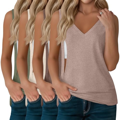 4 Pack Womens Nursing Tank Tops - color: Sage Green, Cream, Coffee, Light Khaki, size: Medium