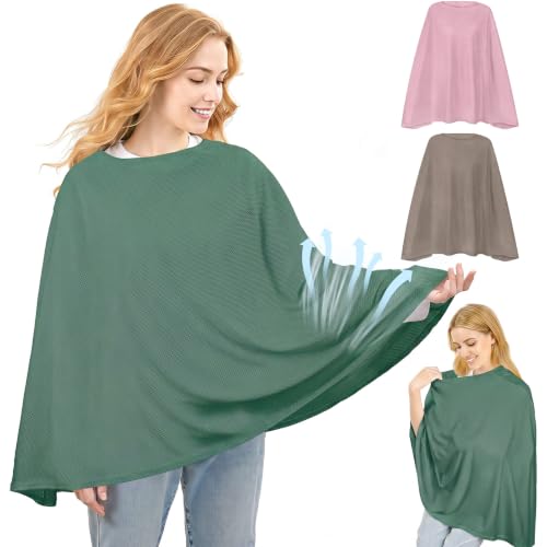 Basumee Nursing Cover for Breastfeeding Breathable Mesh 360 Full Privacy - color: Dark Sage, size: 1 Pack