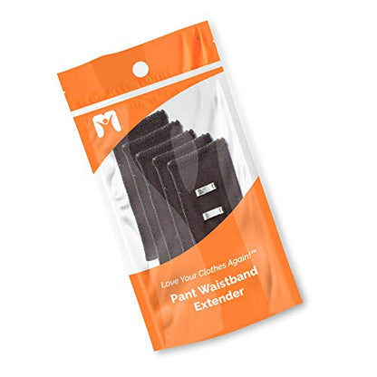 Adjustable Pant Waistband Extension - Instant Comfort, Pants Fit Again (Hook 5-Pack, Brown) - color: Brown, size: Hook