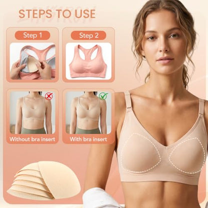 Bra Pads Inserts,Removable Sports Bra Inserts,6/12 Pairs - size: 6 Pairs-B/C