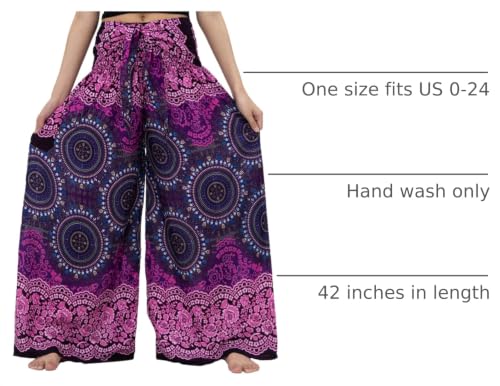 B BANGKOK PANTS Women's Boho Palazzo Pants - color: Bohorose Pink, size: One Size