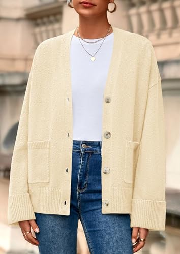 PRETTYGARDEN Women's Winter Oversized Cardigan Sweaters - color: Beige, size: Large