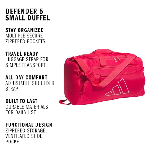 adidas Defender Duffel Bag - color: Power Pink/White/Small 42L, size: Small (42L), style: Small 42l
