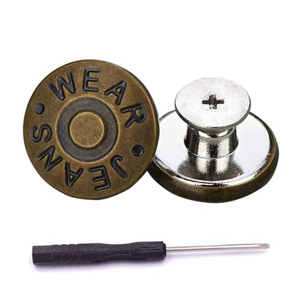 COIWAHWUN Jeans Buttons, Metal Jeans Button Replacement Repair Kit