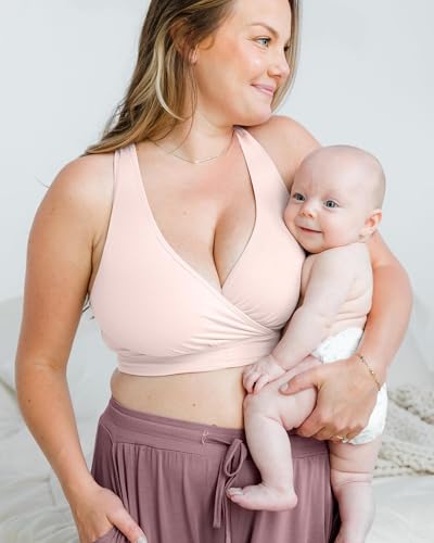 Kindred Bravely French Terry Racerback Nursing & Sleep Bra, Maternity Bra - color: Light Pink, size: 2X